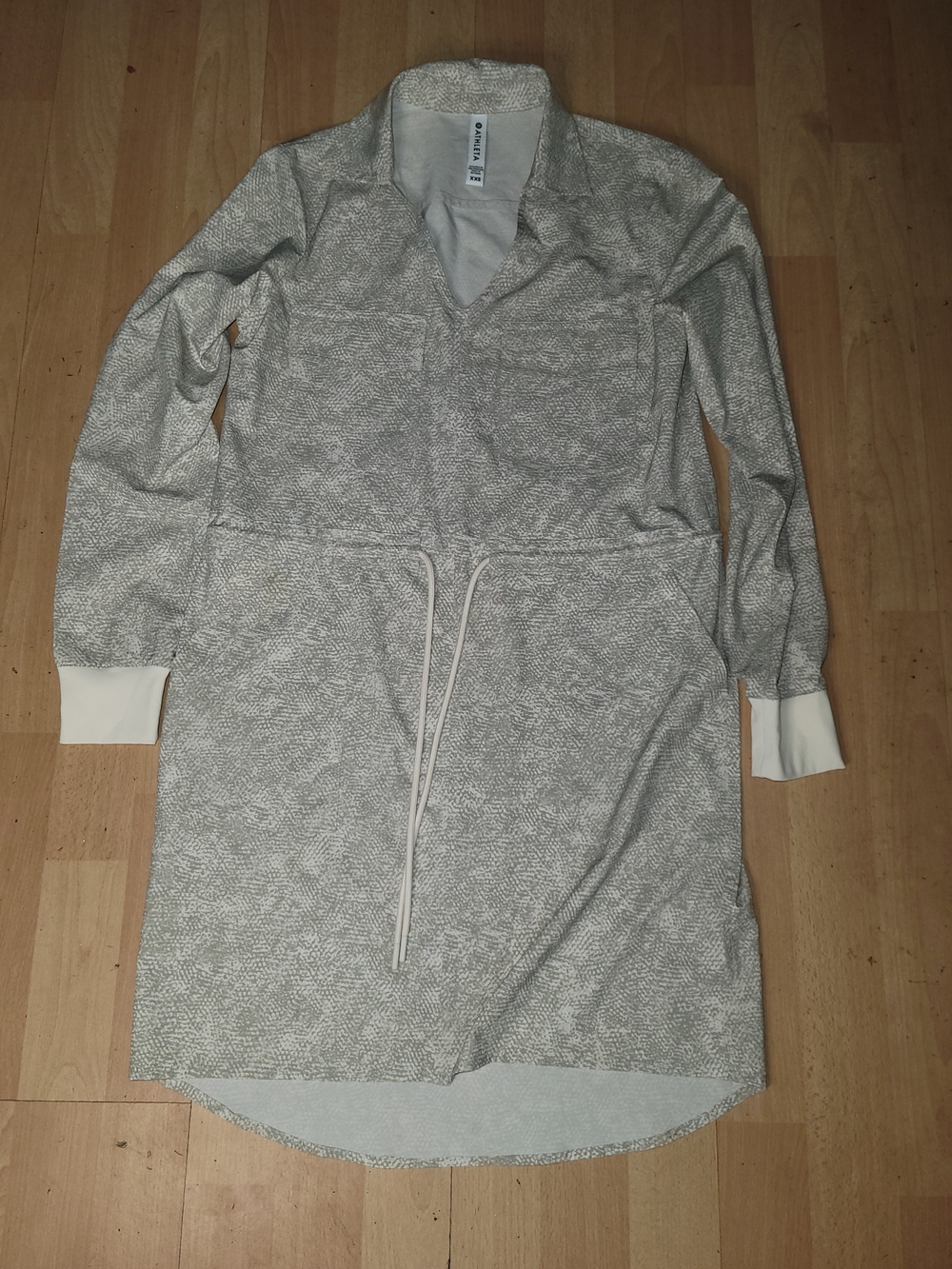 Athleta Light Gray Heather Drawstring Tunic Trench